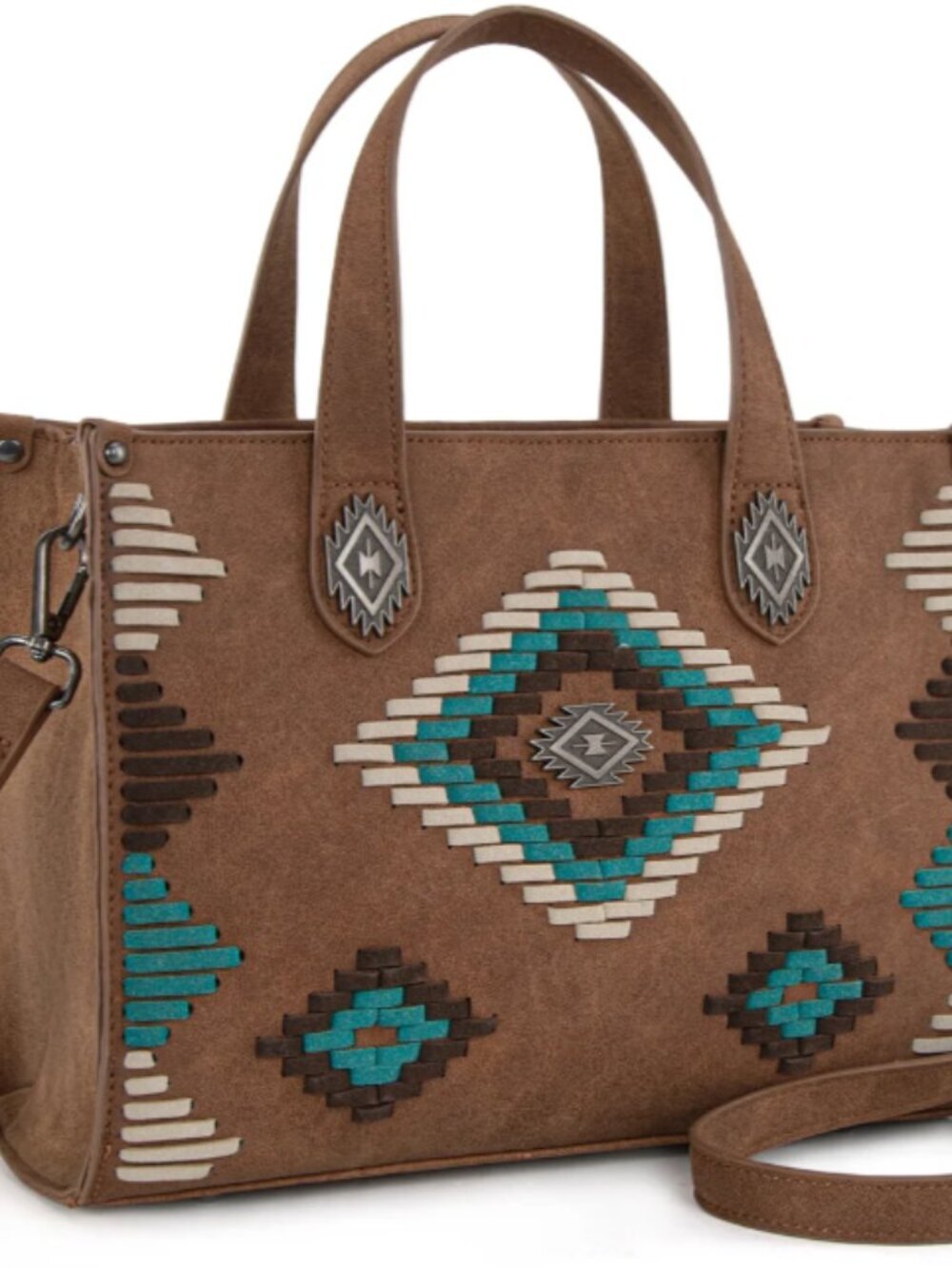 Montana West Aztec Collection Tote/Crossbody Brown NWT